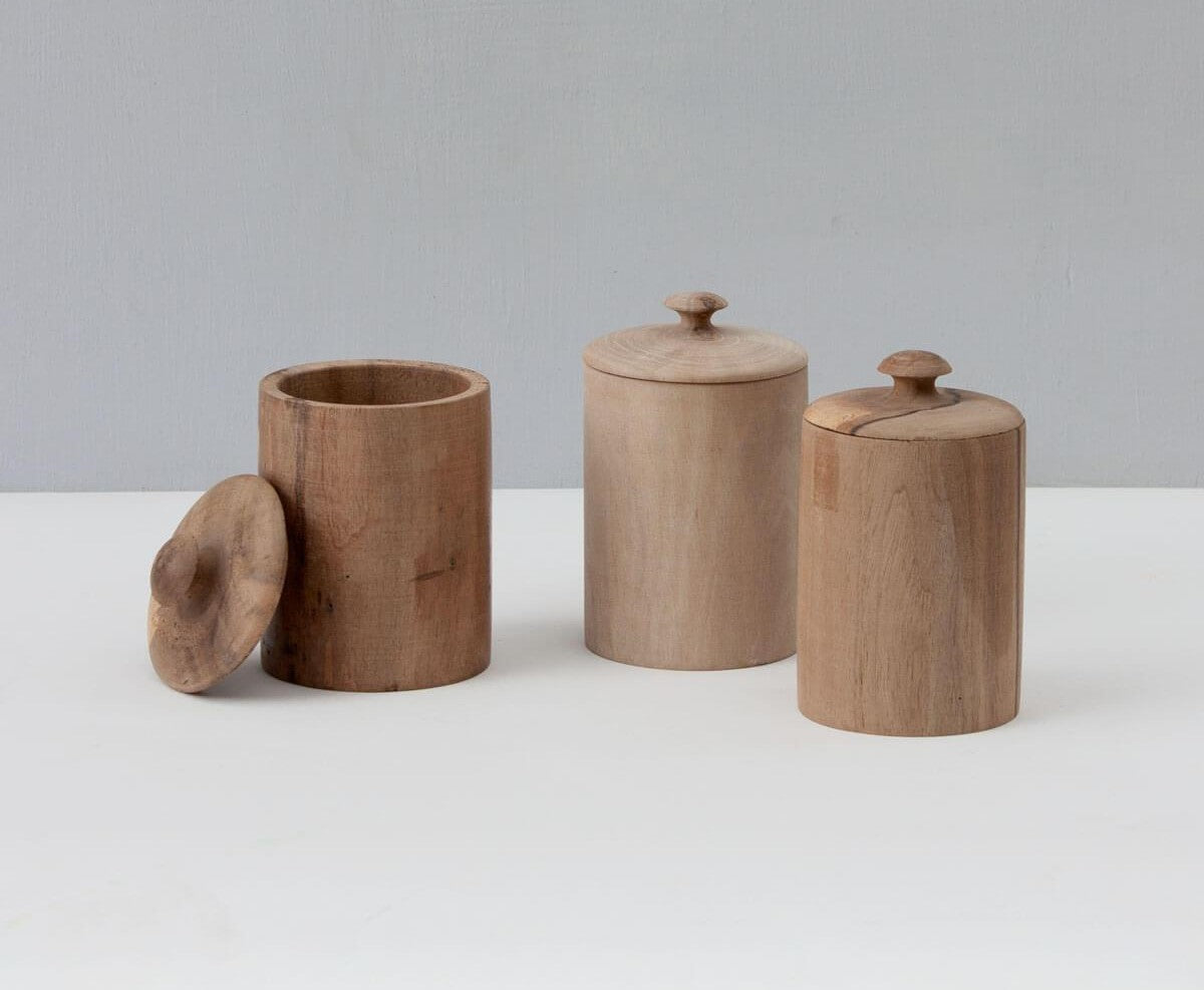 Bohemia Design Walnut Wood Lidded Pot