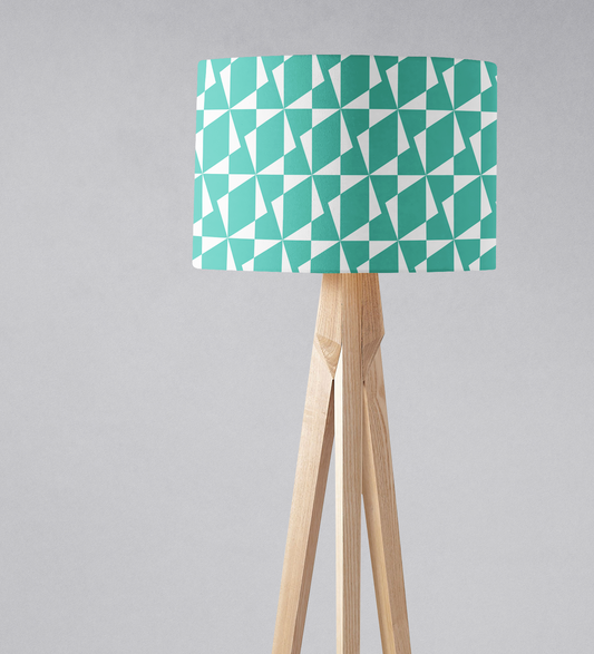 Turquoise Retro Geometric Lampshade, Ceiling or Table Lamp Shade
