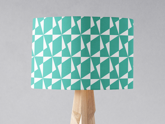 Turquoise Retro Geometric Lampshade, Ceiling or Table Lamp Shade