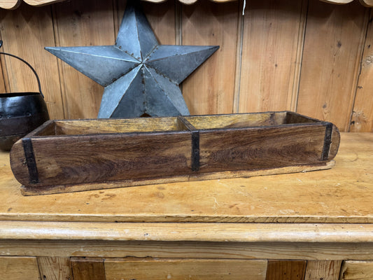 Rustic Wooden Double Brick Mould / Decorative Herb Planter / Storage Box Tray