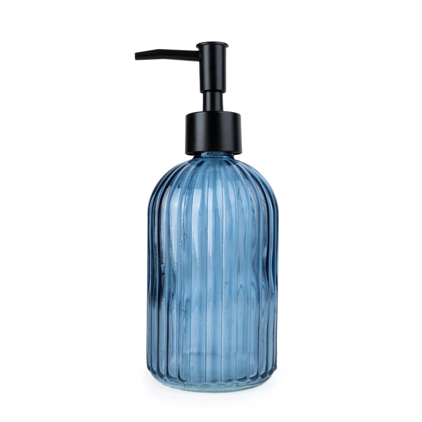 Blue Glass Soap Dispenser by Candlelight Home