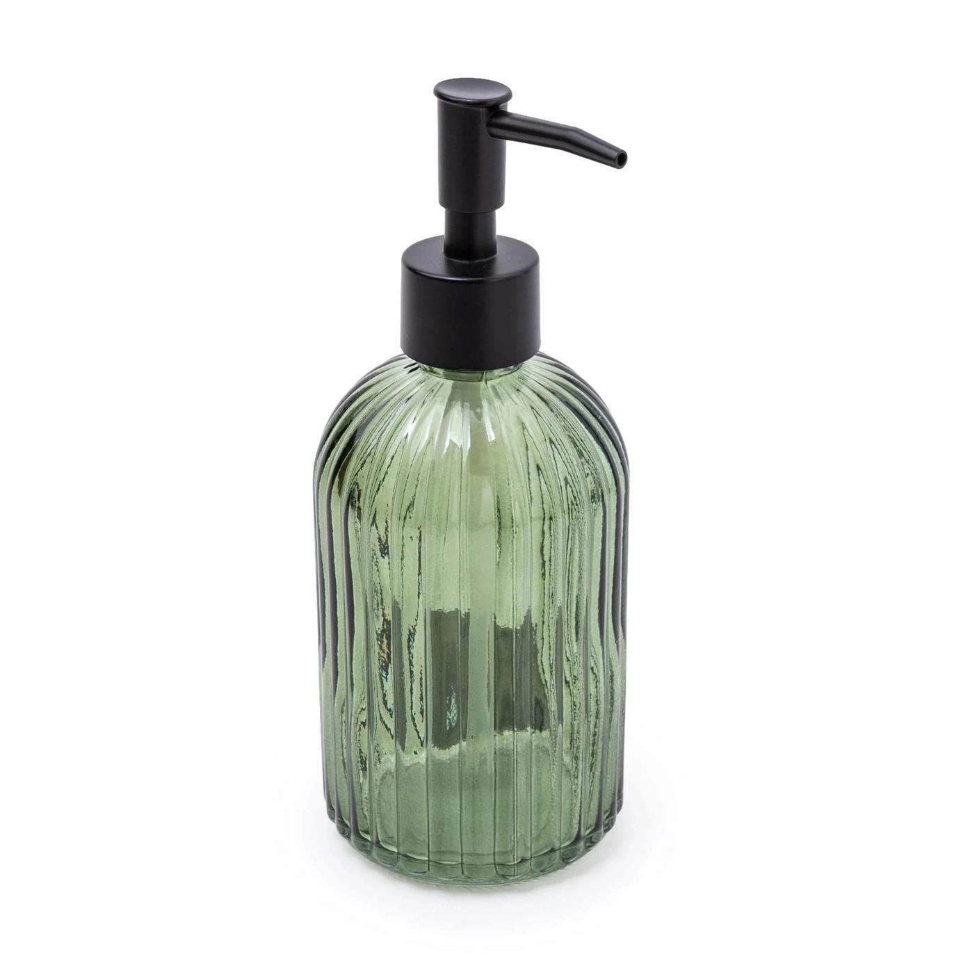 Green Glass Soap Dispenser by Candlelight Home