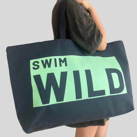 Jumbo Swim Wild Bag - Navy/Mint