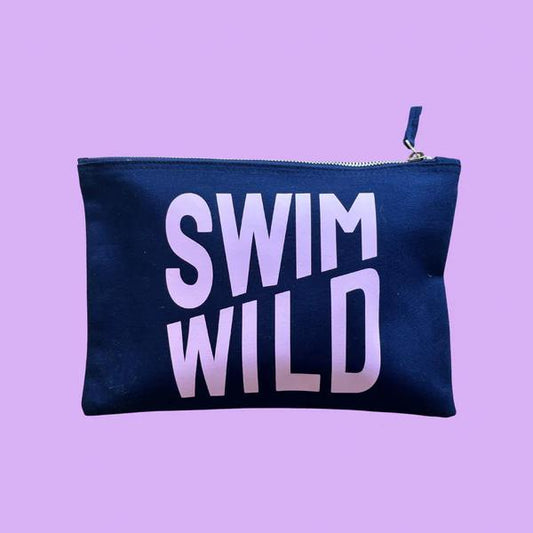 Swim Wild Zip Bag - Navy/Pink