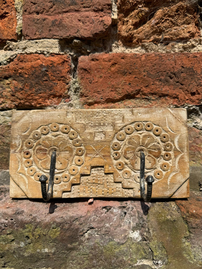 Reclaimed Small Wooden Coat Hooks / Vintage Rustic Coat Pegs