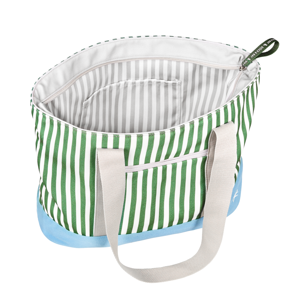 Canvas Beach Bag - Olive Grove by Dock & Bay