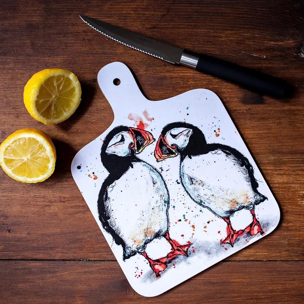 Small Puffin Chopping Board by Dollyhotdogs
