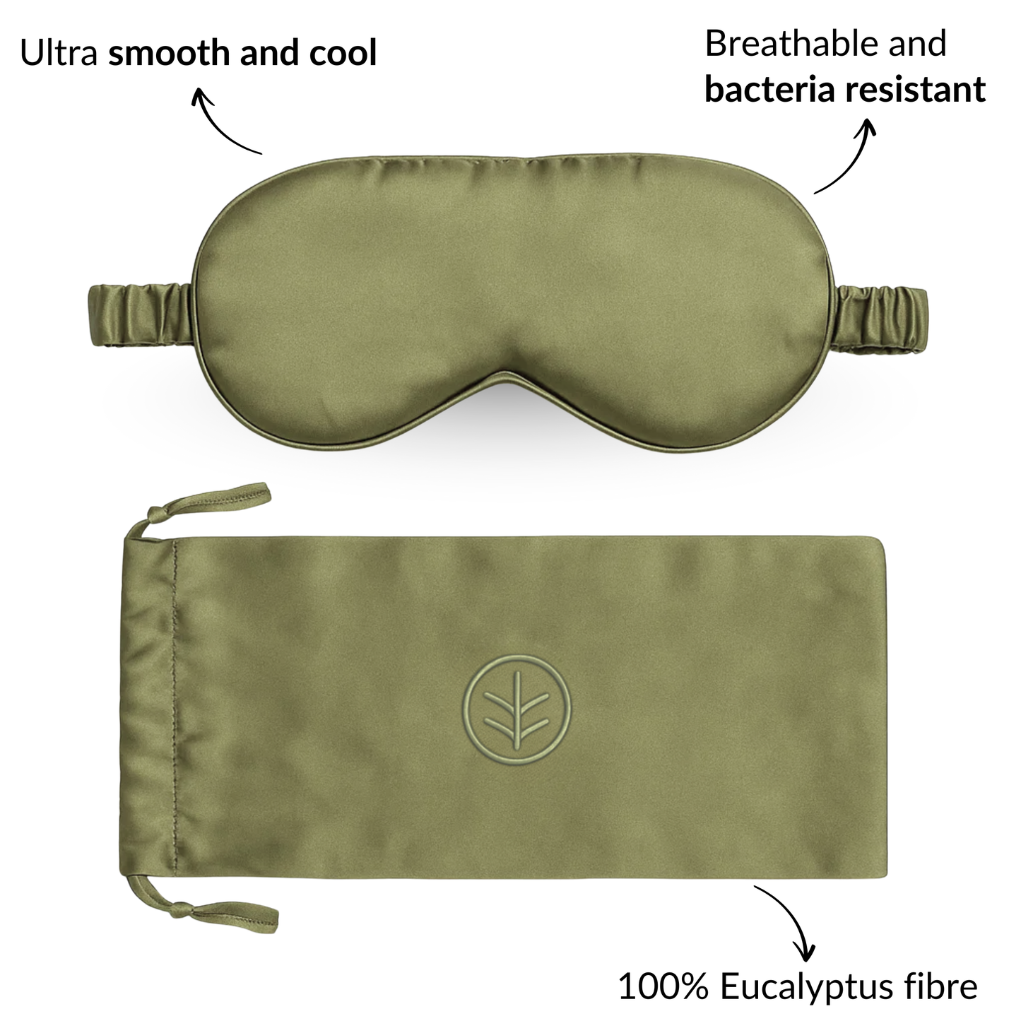 Essential Silk Sleep Eye Mask in Sage (Eucalyptus Silk)