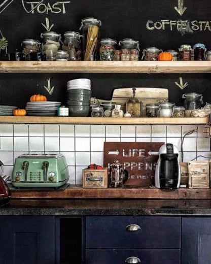 Life Happens Coffee Helps Rustic Kitchen Sign