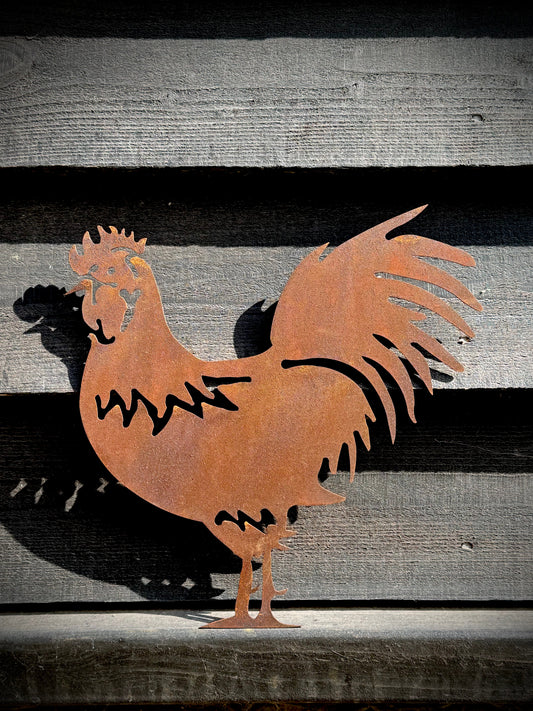 Rusty Rooster Garden Decoration