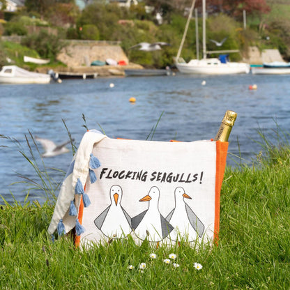 Flocking Seagulls! Jute Bag by Gone Crabbing