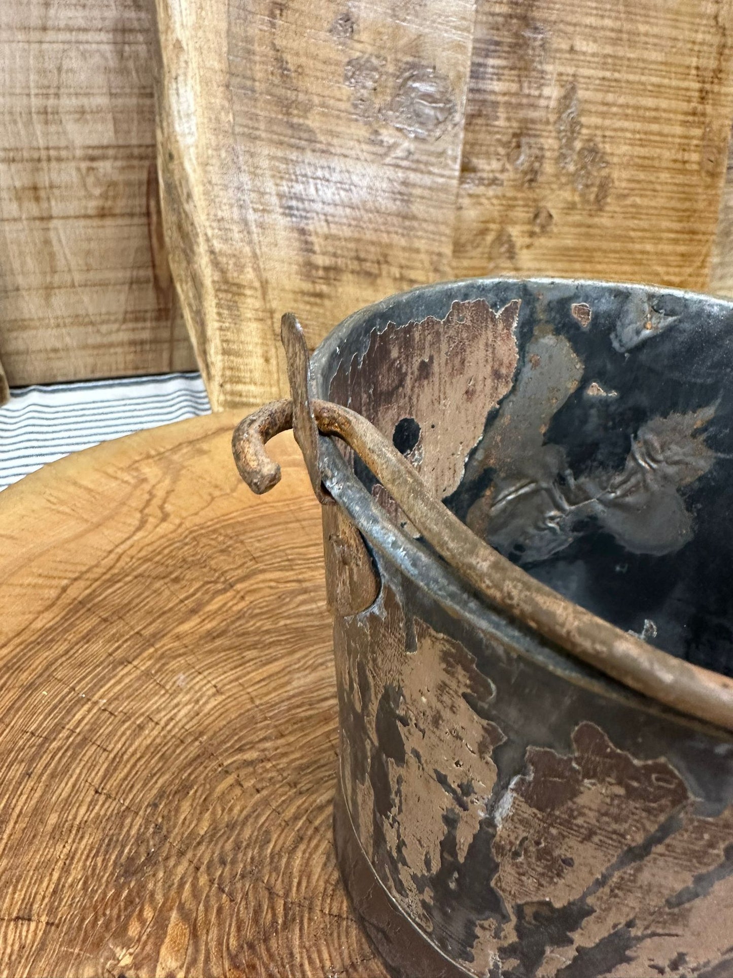 Vintage Small Mini Metal Bucket Plant Pot