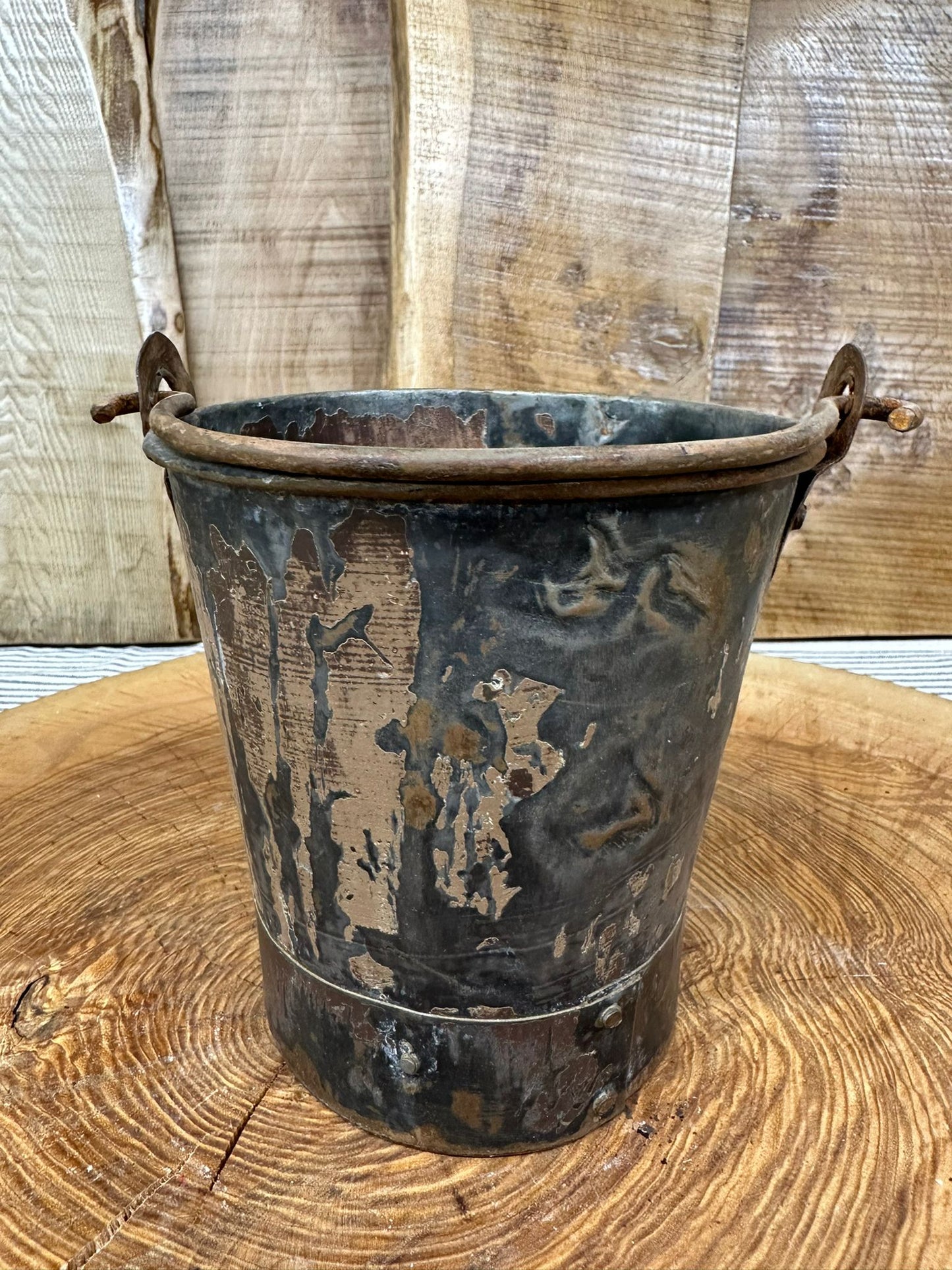 Vintage Small Mini Metal Bucket Plant Pot