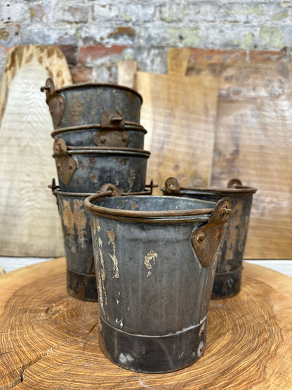 Vintage Small Mini Metal Bucket Plant Pot