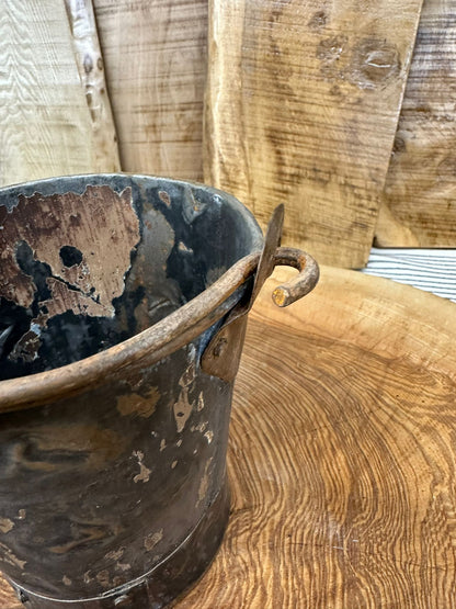 Vintage Small Mini Metal Bucket Plant Pot