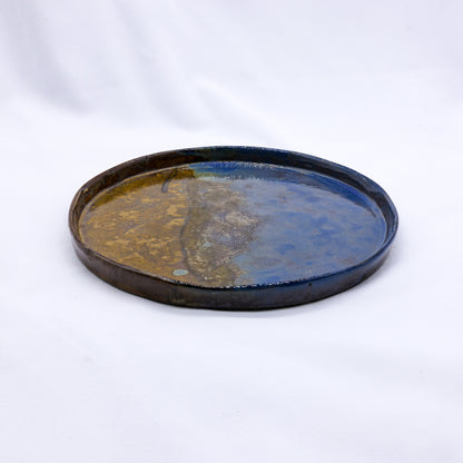 Oceanis Smoked Grey Large Stoneware Handmade Ceramic Dinner Plate