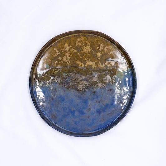 Oceanis Smoked Grey Large Stoneware Handmade Ceramic Dinner Plate