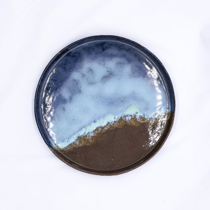 Seabrook Smoked Grey Large Stoneware Handmade Ceramic Dinner Plate