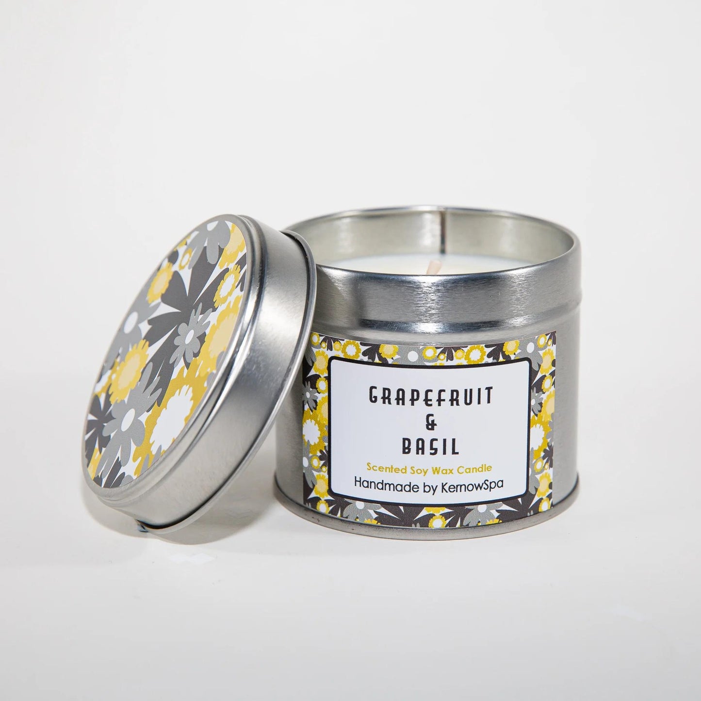 Grapefruit & Basil Tin Candle