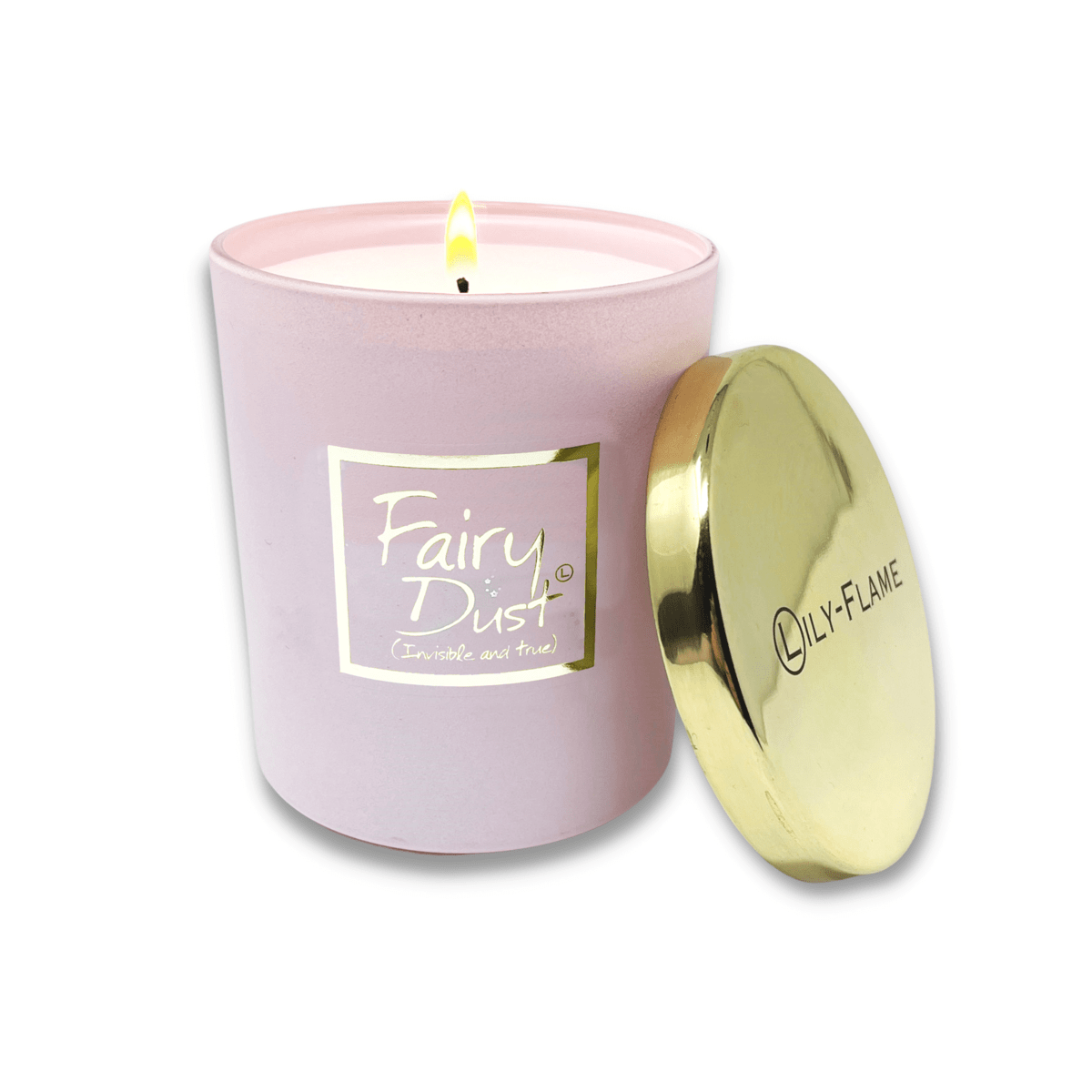 Lily Flame Fairy Dust Gold Top Glass Jar Scented Candle