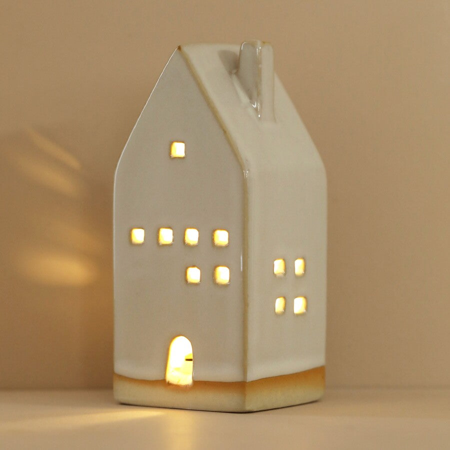 Rustic Ceramic House LED Decoration by Lisa Angel
