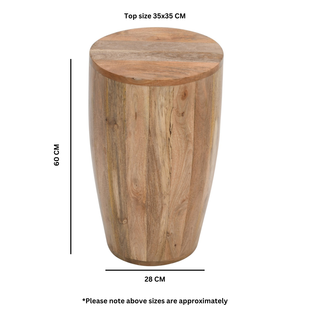 Merlin Mango Wooden Drum Side Table