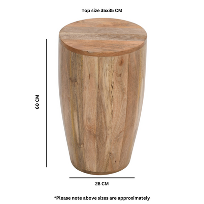 Merlin Mango Wooden Drum Side Table