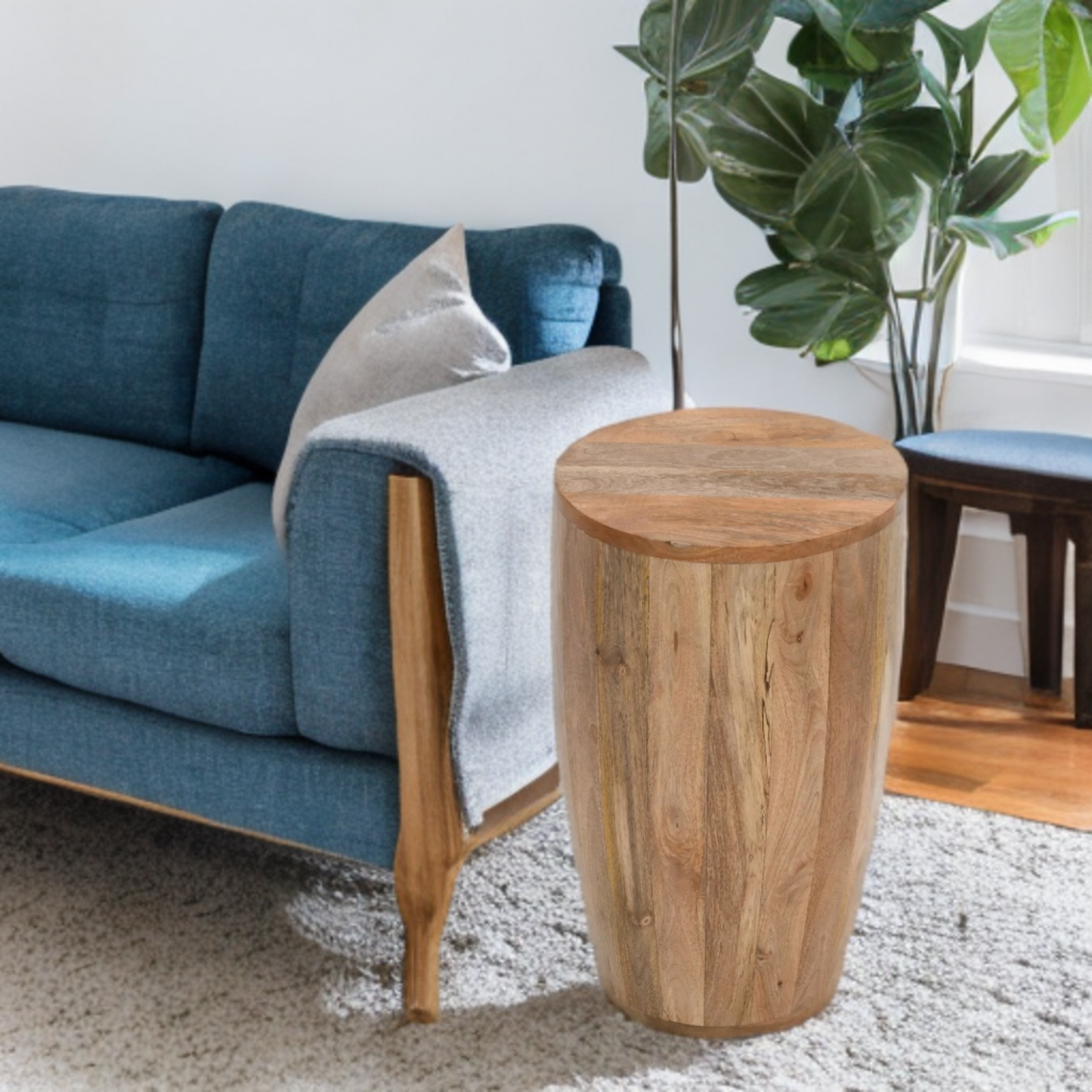 Merlin Mango Wooden Drum Side Table