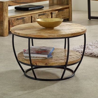 Merlin Mango Wooden & Metal Coffee Table With Shelf