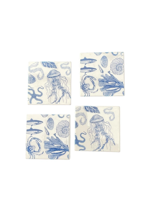 Antiquarian Sealife Ceramic Coasters | Home and Bay