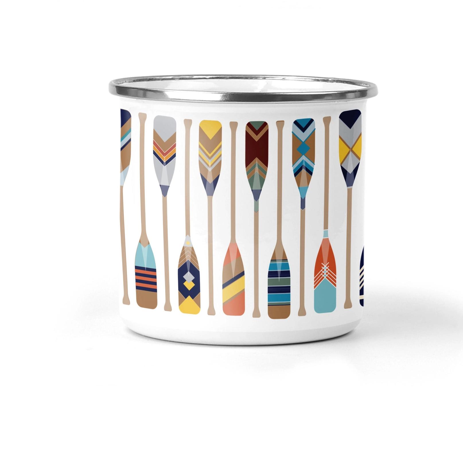 Oars Enamel Metal Tin Cup by Mustard & Gray