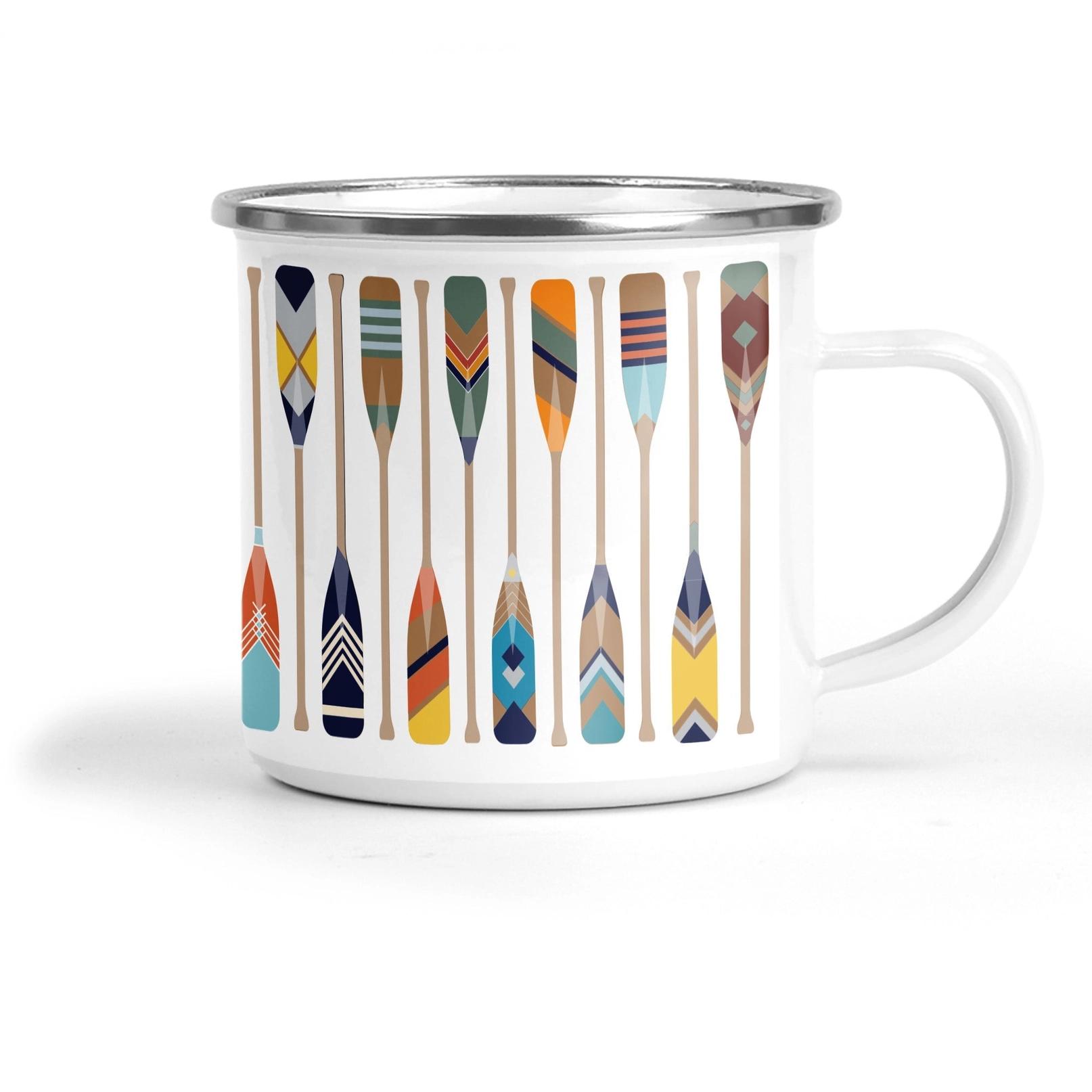 Oars Enamel Metal Tin Cup by Mustard & Gray