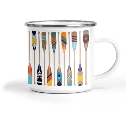 Oars Enamel Metal Tin Cup by Mustard & Gray