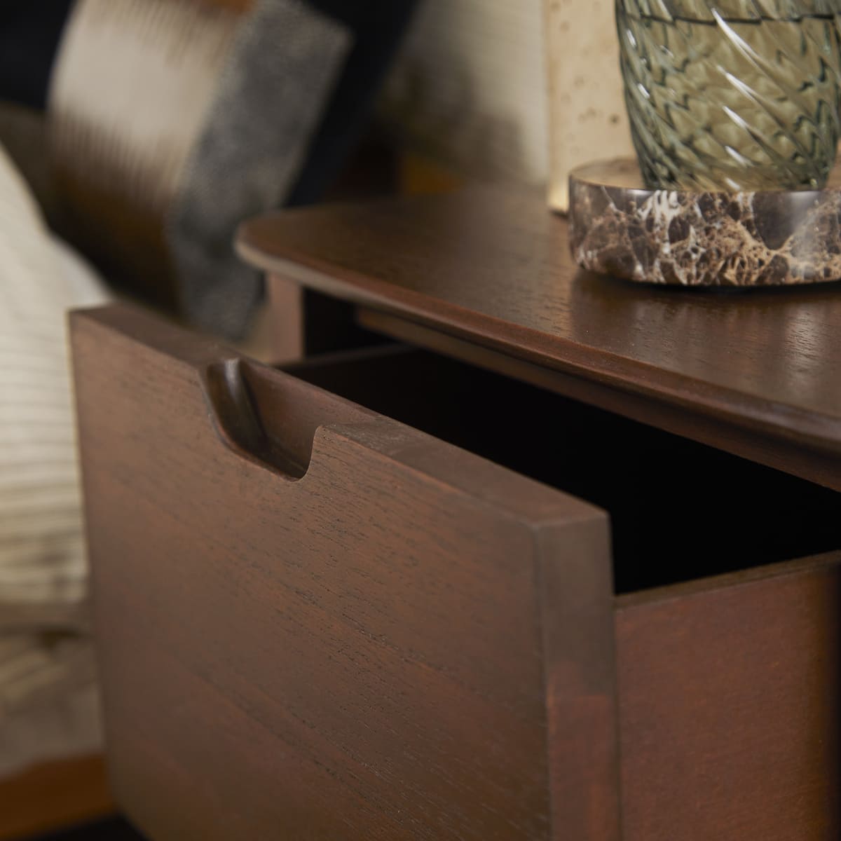 Norway Walnut Wooden Bedside Table