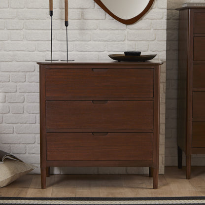 Norway Walnut Chest of 3 Drawers