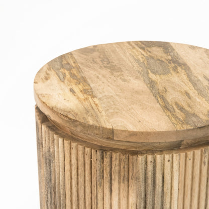 York Solid Wood Bedside Table with Metal Legs