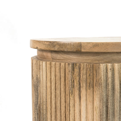 York Solid Wood Bedside Table with Metal Legs