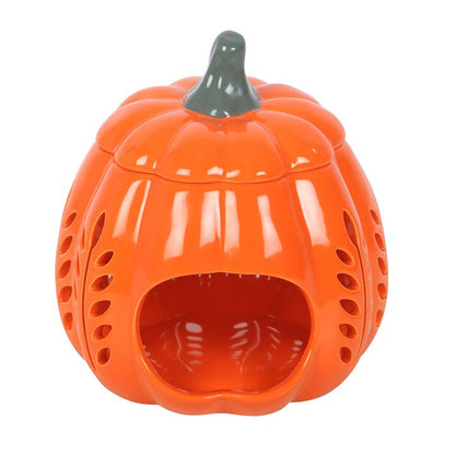 Orange Autumn Leaf Cut Out Pumpkin Oil Burner and Wax Warmer