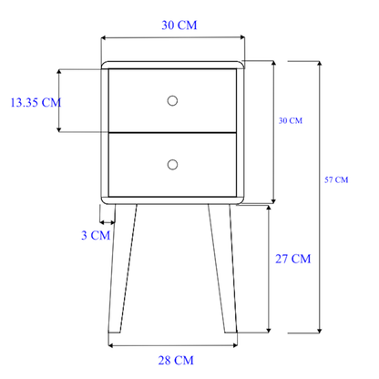 Scandinavian Light Oak Logan Narrow Bedside Table