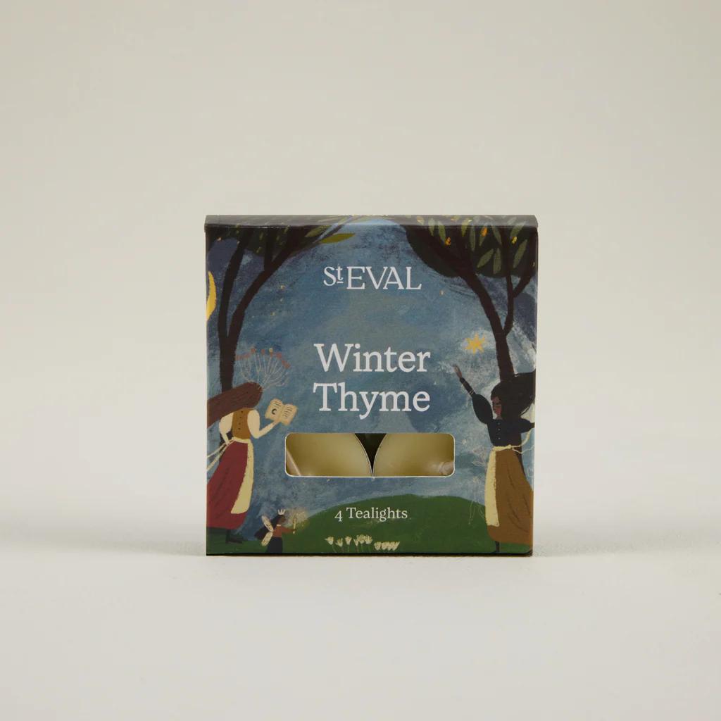 ST EVAL Winter Thyme tealights packaging on a white background