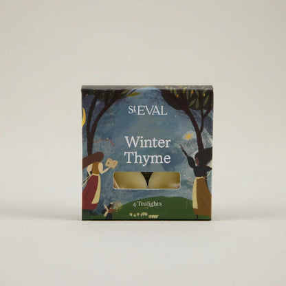 ST EVAL Winter Thyme tealights packaging on a white background