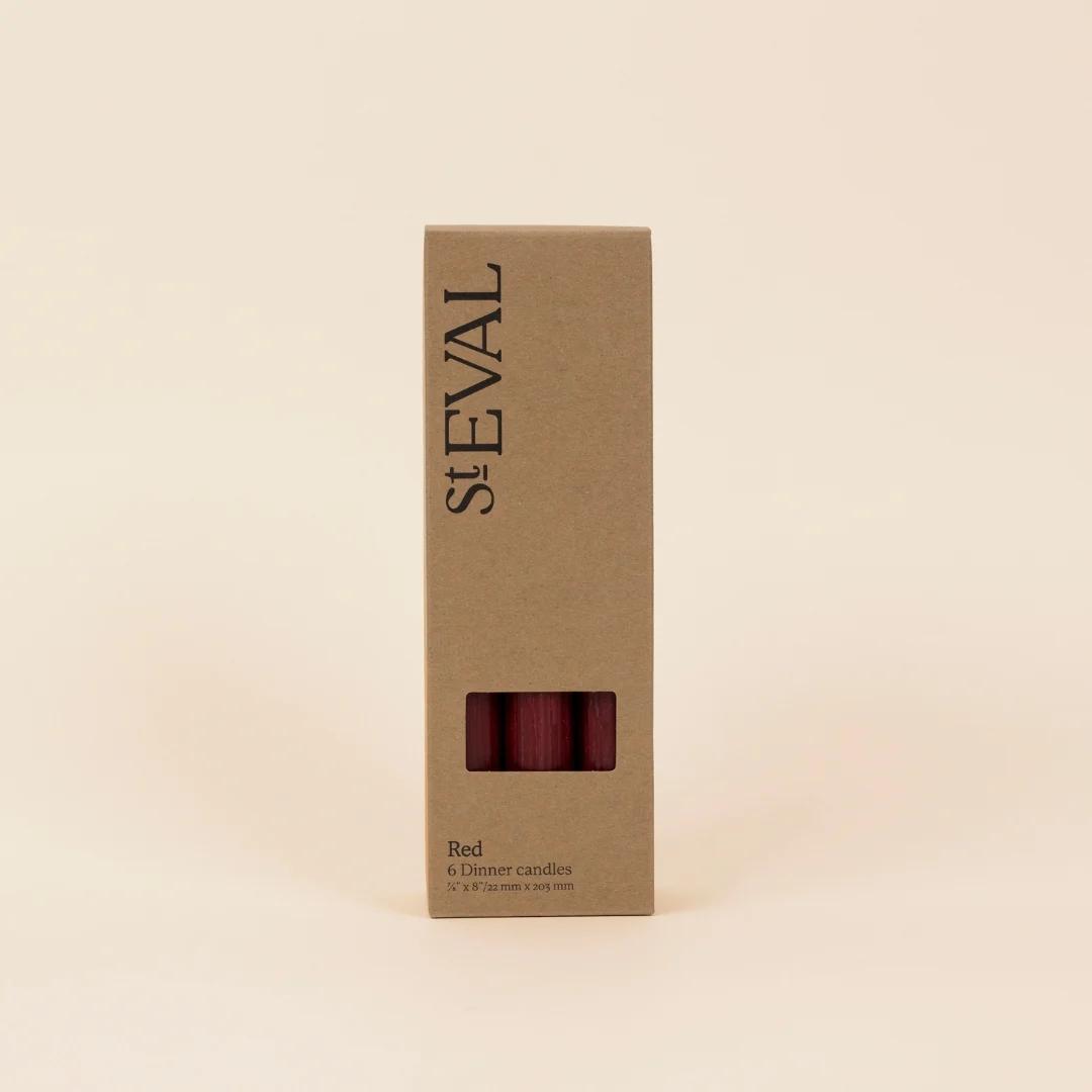 Box of St. Eval candles on a beige background