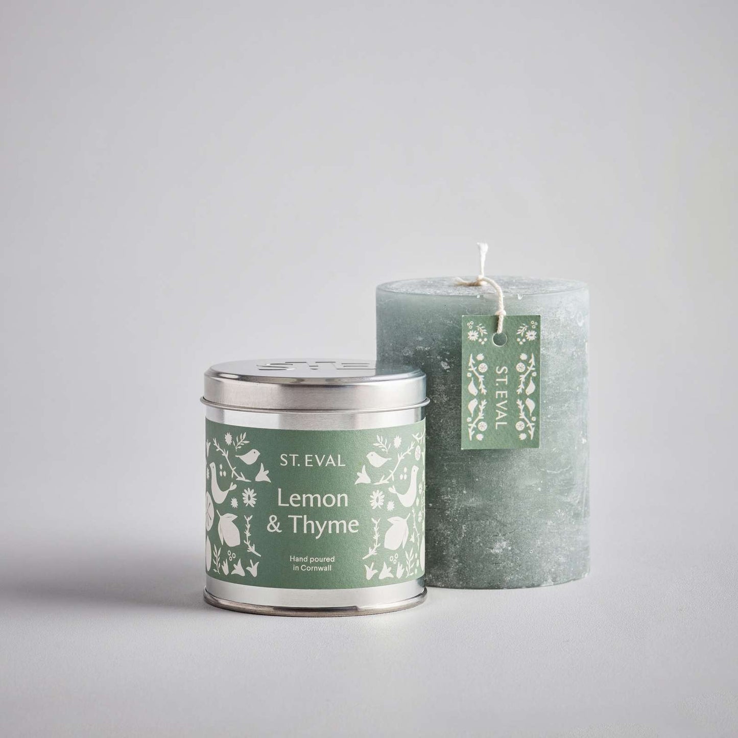 Lemon & Thyme Summer Folk Scented Tin Candle by St Eval