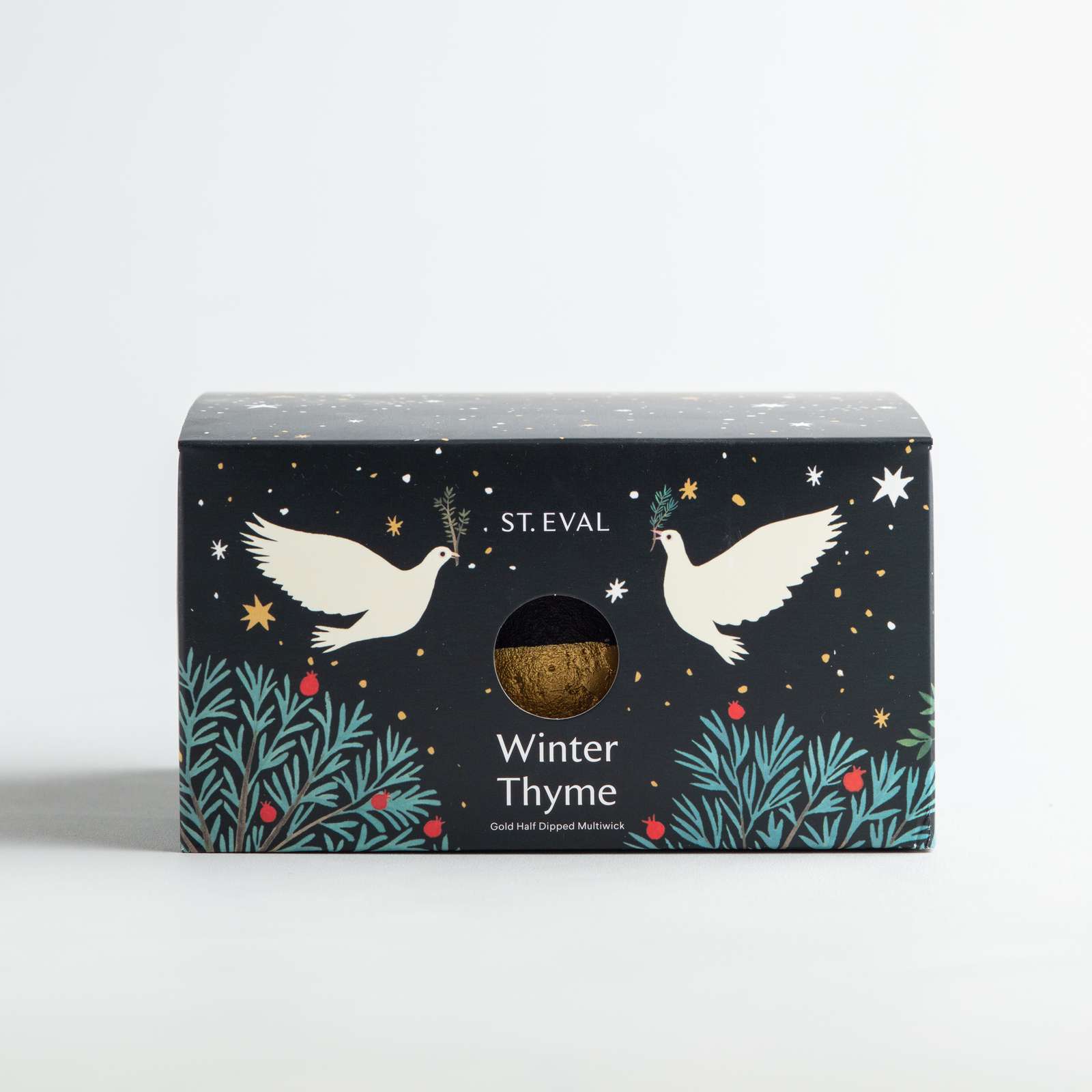 Winter Thyme Gold Half-Dipped Multiwick Candle by St Eval