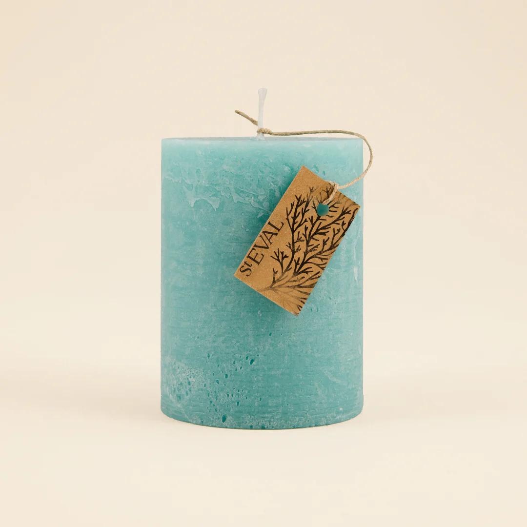 Sea Moss & Driftwood Fragranced Coloured Pillar