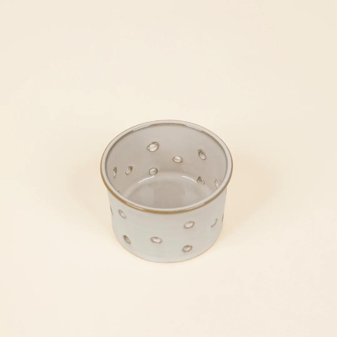 Glazed White Tealight Holder by St Eval