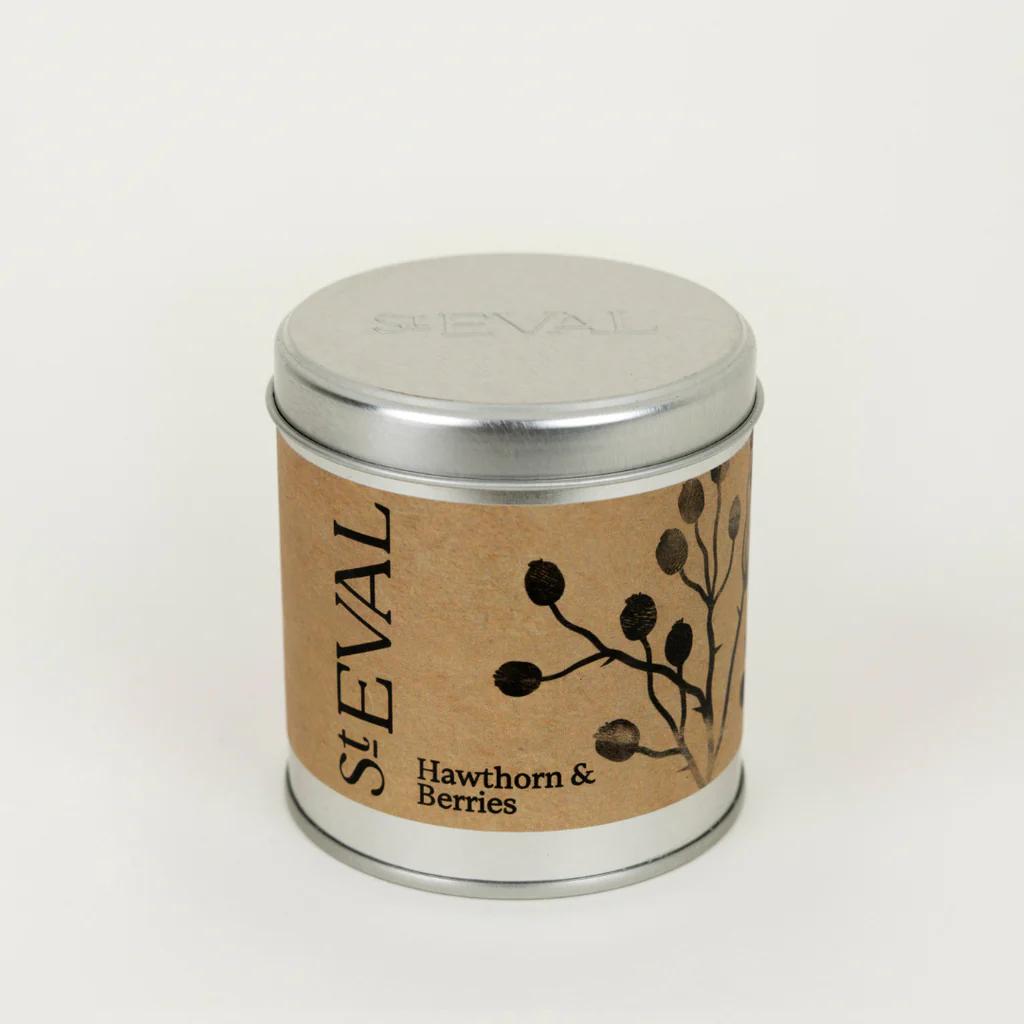 Hawthorn & Berries Scented Tin Candle by St Eval