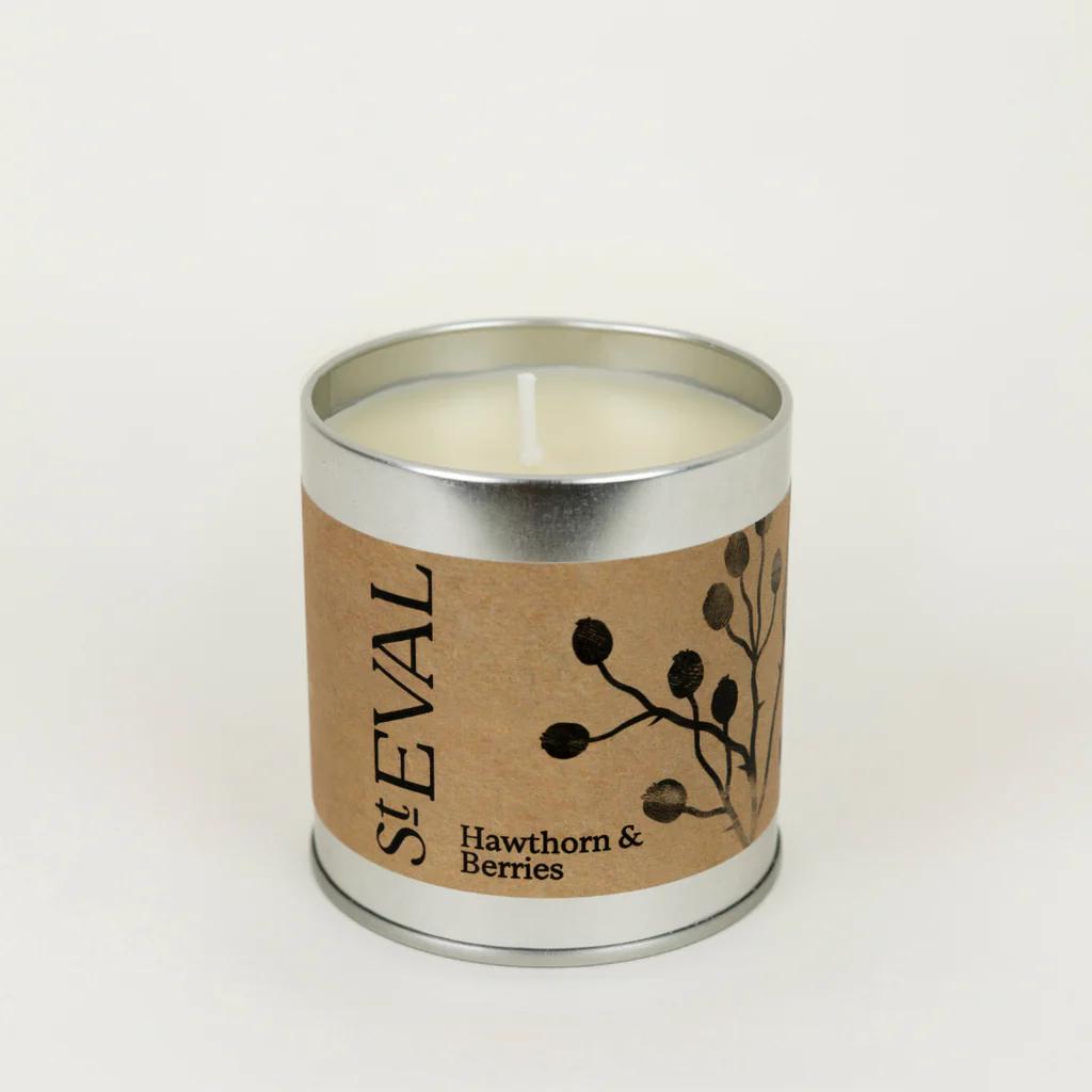 Hawthorn & Berries Scented Tin Candle by St Eval