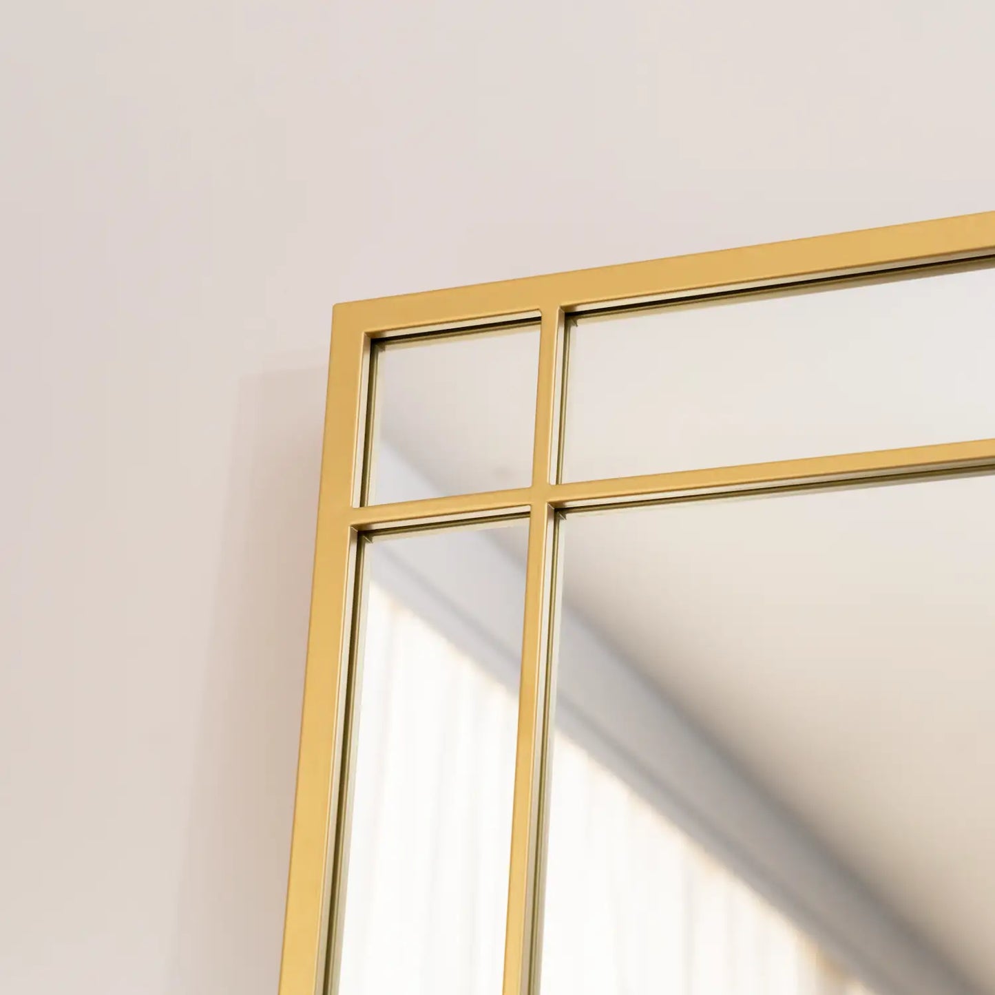 Aimi - Full Length Gold Metal Rectangle Window Mirror - 180cm x 90cm