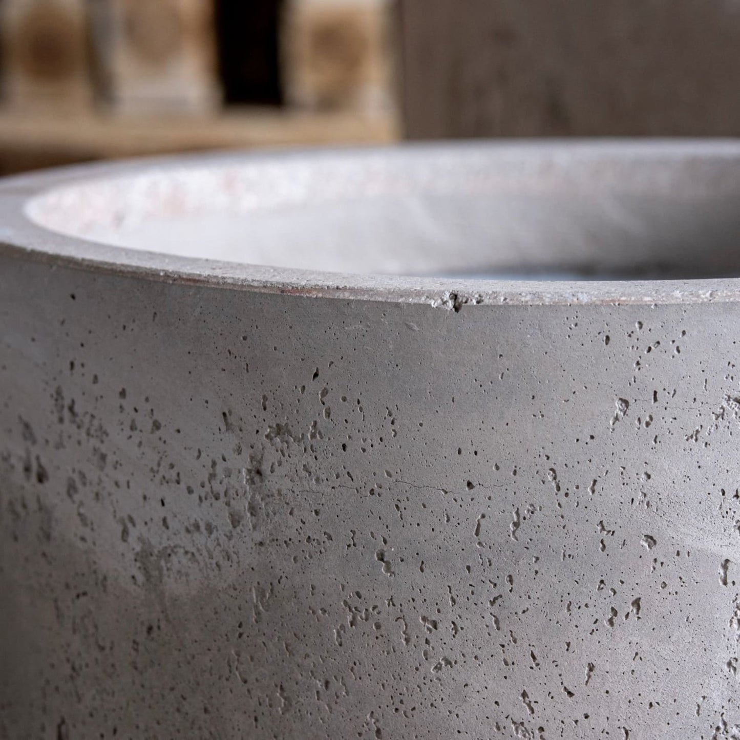 Aurella | Truffle – 70cm Extra Large Concrete Cylinder Planter